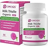 OMOGS Organic Milk Thistle, Herbal Liver Support Milk Thistle Supplement, with Dandelion Root, Glutathione, Berberine HCL &Turmeric, Support Liver Cleanse Detox & Repair, 90 Capsules