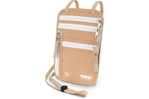 HERO TRAVEL SUPPLY HERO Neck Wallet - RFID Blocking Passport Holder, Easy to Conceal and Pouch