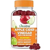 Lifeable Apple Cider Vinegar Gummies with Mother | 1000 mg | Advanced ACV for Detox & Cleansing, Supports Metabolism, Digestion, & Energy | 60 Gummies for Weight Loss and Belly Fat