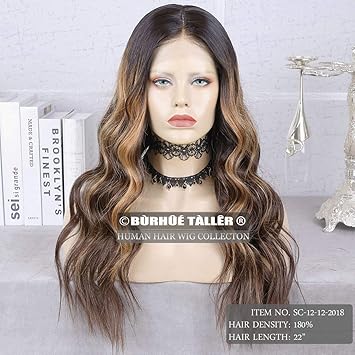 Amazon Com Highlight Brown Blonde Human Hair Lace Front Wigs