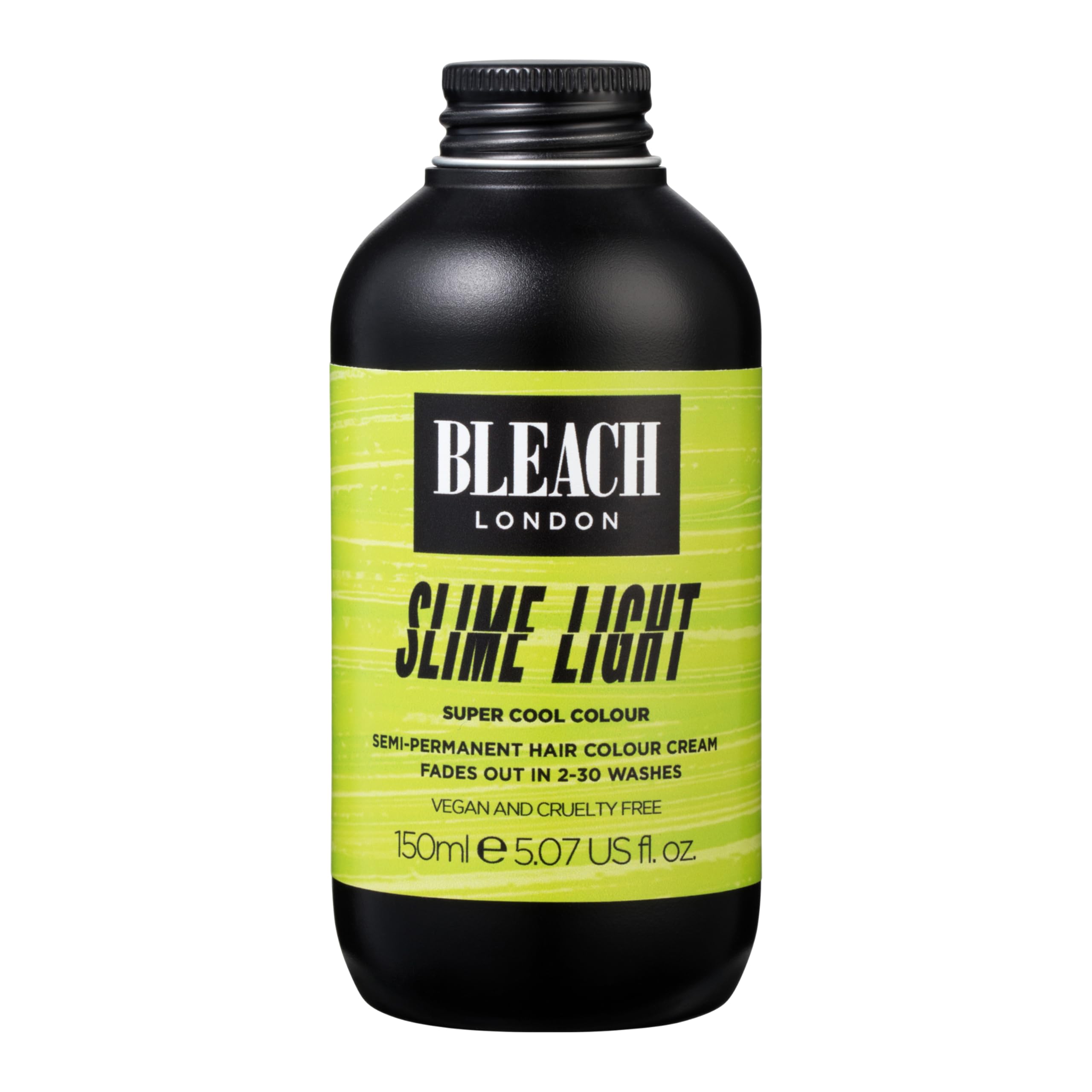 BLEACH LONDON Slime Light Semi-Permanent Hair Colour Cream - Electric Green, Vegan, Cruelty Free, Vibrant Temporary Dye 150 ml