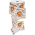 Amazon.com: AnyDesign Fall Wired Edge Ribbon Boho Floral Pumpkin Craft ...