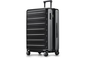 NINETYGO Hardside Expandable Luggage, 28 Inch Luggage with Double Spinner Wheels, Large Checked Luggage, Hardshell PC Lightweight Travel Suitcase with Wheels, TSA Lock, 120L (Black, Rhine Max)