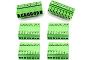 Kuosbiu 5 Set 8 Pin 3.81mm Pitch Screw Terminal Block Connector for 28-16AWG, Pluggable Quick Connector