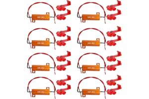 ZUDKSUY 8-Pack 50W 6Ohm LED Load Resistors, Automotive Replacement Resistors for Flickering LED Turn Signal Light & LED License Plate Lights & DRL