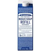 Dr. Bronner's Pure-Castile Liquid Magic Soap Refill - Made with Regenerative Organic Certified Oils, 86% Less Plastic - 18-in-1 Uses for Face, Body Wash, Hand Soap Refill &amp; More - Peppermint, 32oz