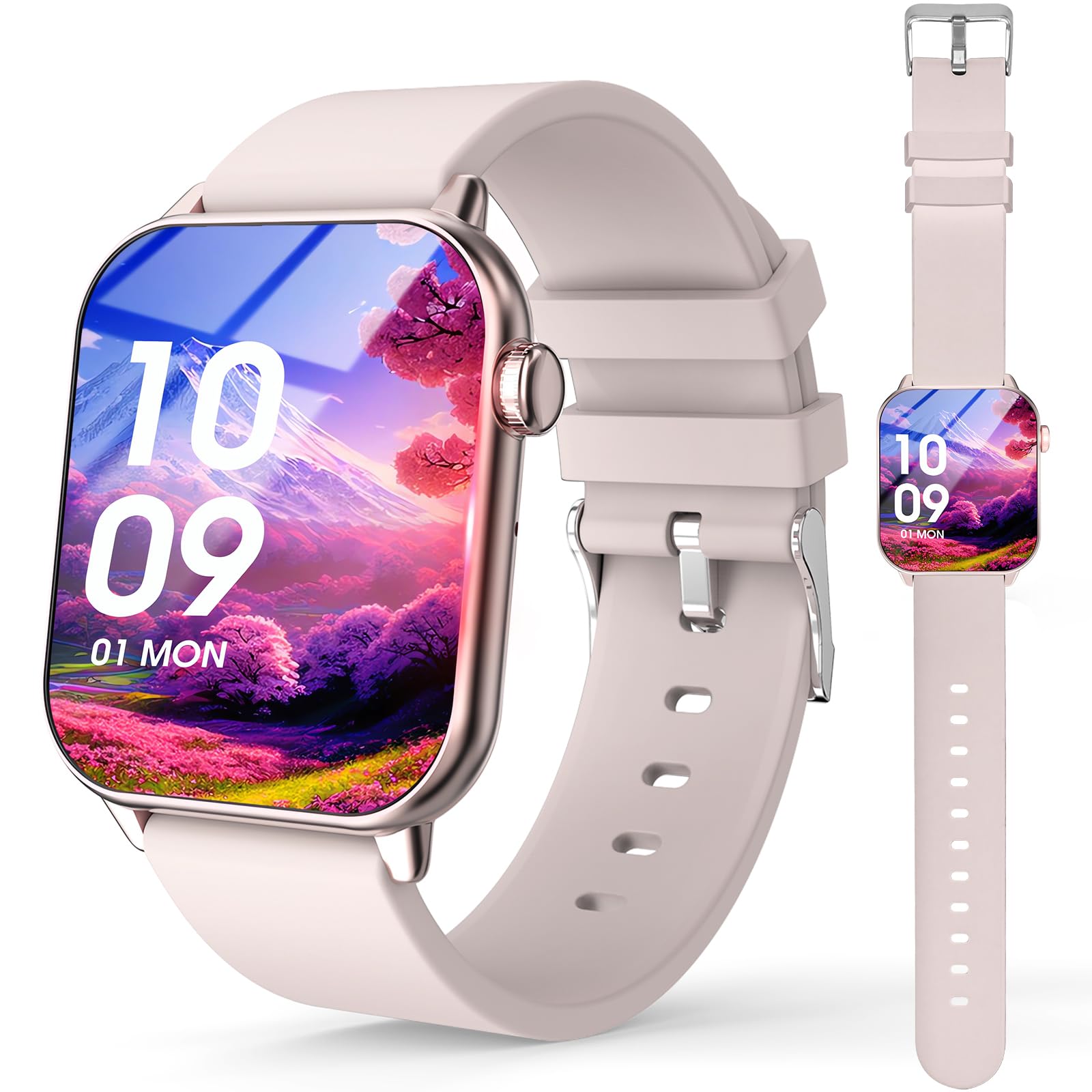 AMOLED Large Screen 2025 Smart Watch, Smart Watch, Call Function, Bluetooth 5.3, High Accuracy, 1.85 inches (1.85 cm), Message Notifications, DIY Exercise Mode, GPS Function, Voice Assistant