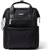 Baggallini Soho Backpack - Travel Laptop Backpack for Women - Lightweight Water-Resistant Luggage Bag, Black