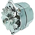 OEG Parts New Alternator High Output 100 AMP Chrome 1 or 3 Wire, Self Exciting Compatible With GM Chevy 10 SI 10SI DELCO BBC SBC 1965-1986 1100125, ADR0335C, 40012395