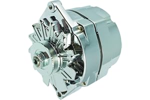 PARTS PLAYER OEG Parts New Alternator High Output 100 AMP Chrome 1 or 3 Wire, Self Exciting Compatible With GM Chevy 10 SI 10SI DELCO BBC SBC 1965-1986 1100125, ADR0335C, 40012395