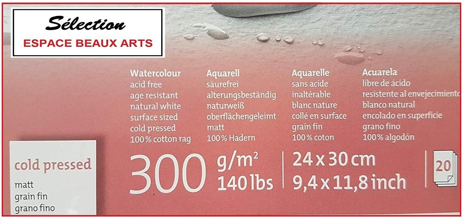Hahnemühle Expression Watercolour Pad 20 Sheets 300 g, 24 x 30 cm, 100% Cotton, Moulin du Coq Made in Germany - Image 3