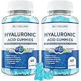 1000mg Hyaluronic Acid & Collagen Peptide Supplements with Biotin, Vitamins C & E - Hair Skin Nails Joints Health Support for Men & Women, Hair Growth, Blueberry Flavor, Gluten-Free 120 Gummies