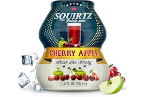 SQUIRTZ Drinks All-Natural Cherry Apple Water Enhancer – 40% Real Fruit Juice, 22 Servings, Keto-Friendly Drink Mix, No Carbs, Sugar, Calories – Guilt-Free Fruity Fusion!