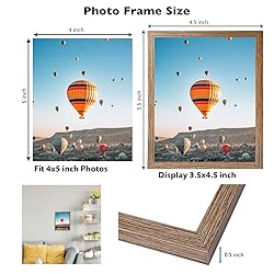 JCJMY 4x5 Picture Frame Rustic Brown for Wall