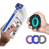 Handexer 265 lb Grip Strength Tester and 5-Piece Strengthener Kit | Digital Dynamometer; Backlit LCD; 5 Silicone Rings; Variable Resistance; FDA Registered; 2-Year Warranty