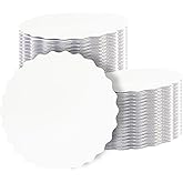 qiqee 12 Inch White Wave Cake Boards Round 15-Packs Circles Rounds Base Food-Grade Cardboard Wave Cake Plate(Thinner But Stronger)