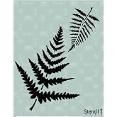 Stencil1 Ferns Stencil - Reusable Stencils for Painting - Create Crafts and Decor - Decor on Walls Fabric & Furniture Recyclable Art Craft - 8.5