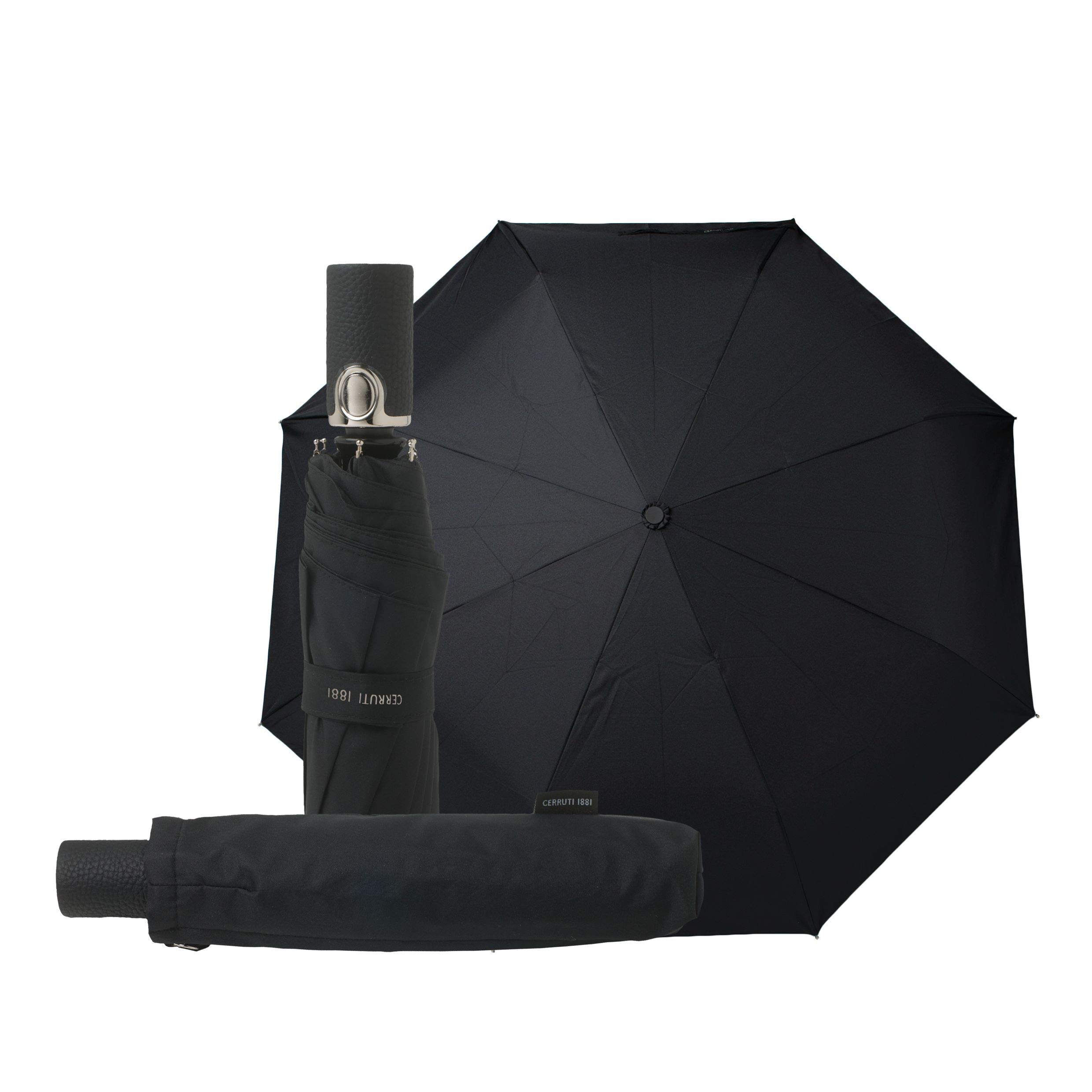 Cerruti 1881 Umbrella „Hamilton" Black | Automatic Opening and Folding Small Men Women