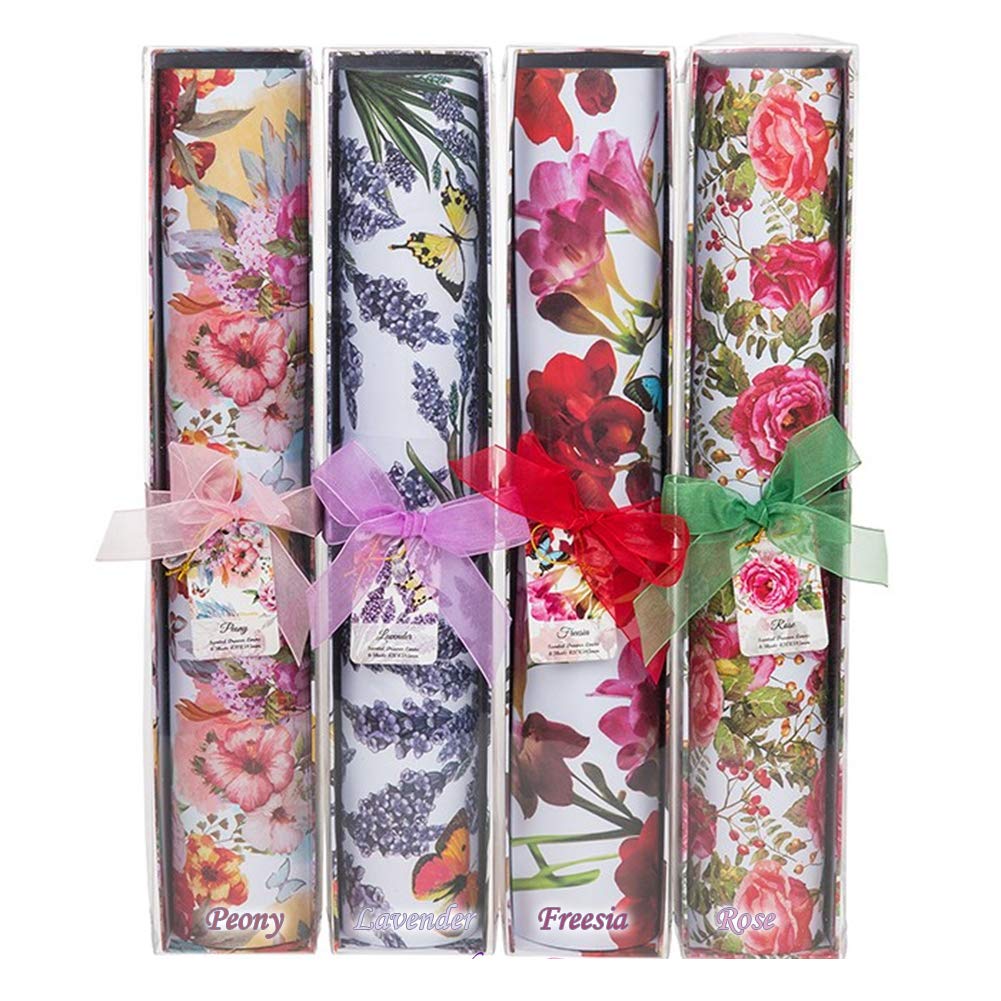 6 Large Fragrant Garden Drawer Liners - 420x585mm - Softly Scented, Gift Boxed (FREESIA)