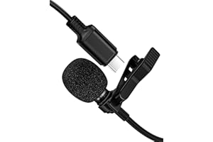 Lavalier Microphone USB C Professional Lapel Clip-on Mic Omni Condenser Little Lav Mic for Video Recording External Noise Can