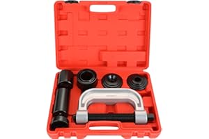 DASBET Ball Joint Removal Tool Kit | Ball Joint Press & U Joint Removal Kit Heavy Duty Ball Joint Press Fits Most 2WD and 4WD Cars Light Trucks 10PCS Ball Joint Service Tool Bushing Press Kit (Red)