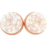 Summerfield Collection Rose Gold-tone Faux Druzy Stone Stud Earrings 12mm