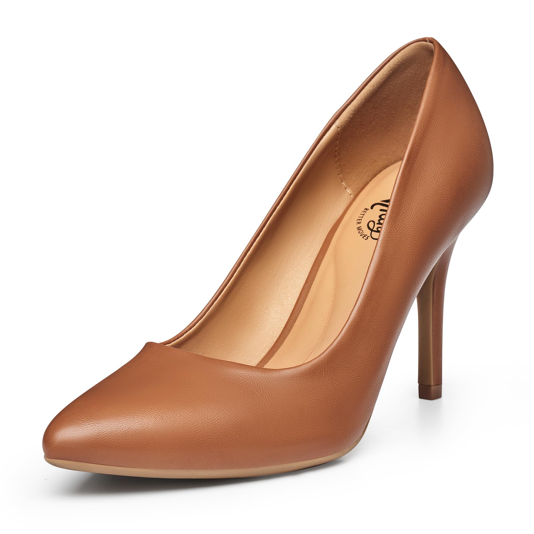 Photo 1 of Trary Women’s High Heel Dress Pump Pointed Toe Shoe Classic Office Special Dressy Casual PU Brown08
