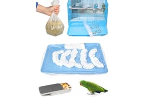 Niwaes Disposable Bird Cage Liners Clear Plastic Parakeet Cage Liner Bag - 50 Pcs Parrot Cage Tray Liners Universal Film Bird Cage Accessories for Finches Canaries Cockatiels Birdcage