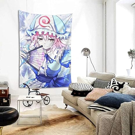 Amazon Co Jp 東方project 西行寺幽々子 インテリア タペストリー グッズ 壁掛 壁飾り リビングルーム ベッドルーム 部屋 おしゃれ飾り 150x0cm ホーム キッチン