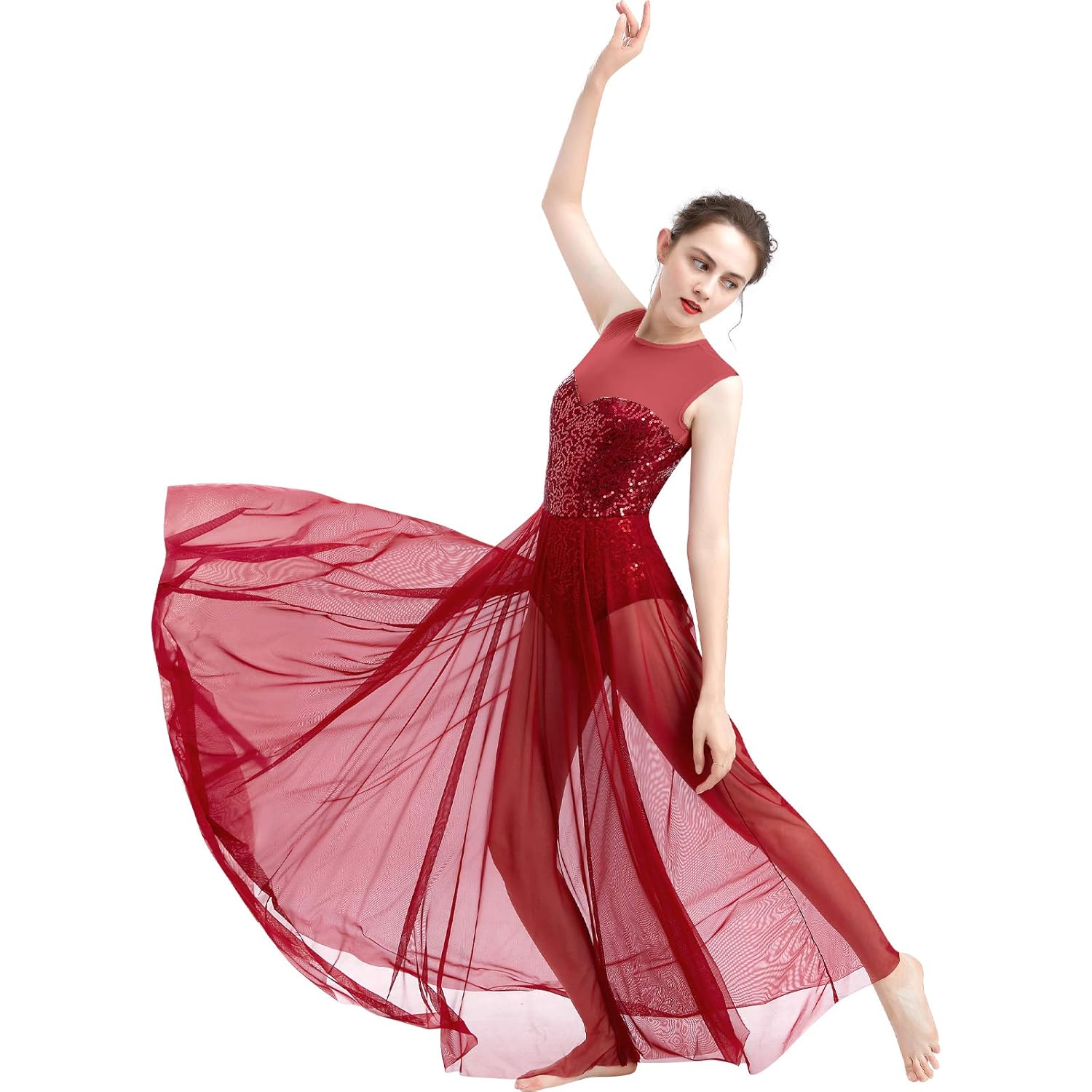 Buy ODASDO Women Lyrical Dance Long Dress Modern Contemporary Dancewear