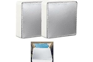 Peaoop 2 Pack RV Vent Insulator RV Skylight Cover with Reflective Surface Universal Camper Skylight Shade for Vent Inside Camper Trailer (2 pack 14 * 14 * 3")