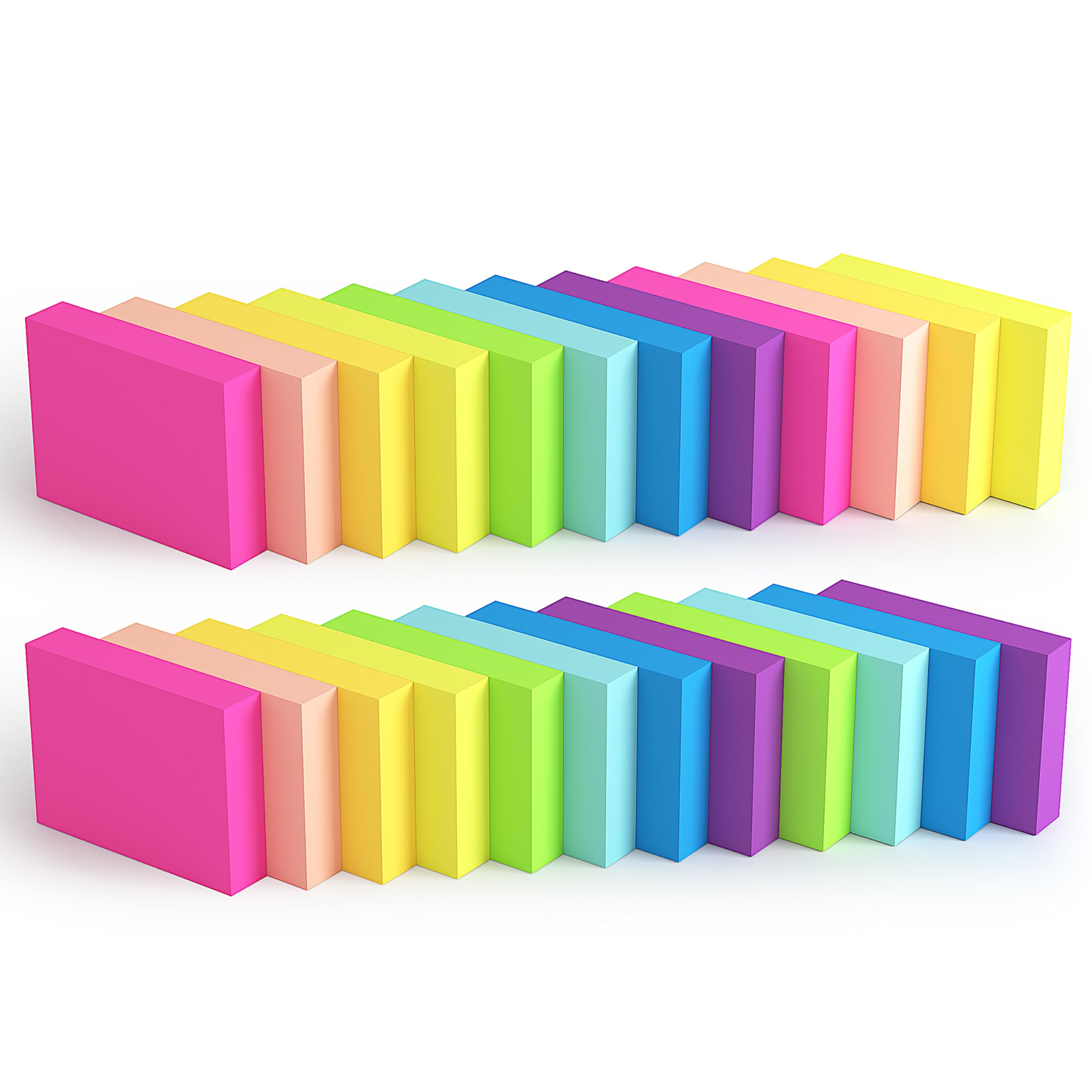 24 Pads Mini Sticky Notes 1.5 * 2 inch, Small self-Stick Notes,80 Sheets/Pad, for Little Reminders in Offices,Schools and households(1.5 * 2 in (38x51mm) Bright Colors)