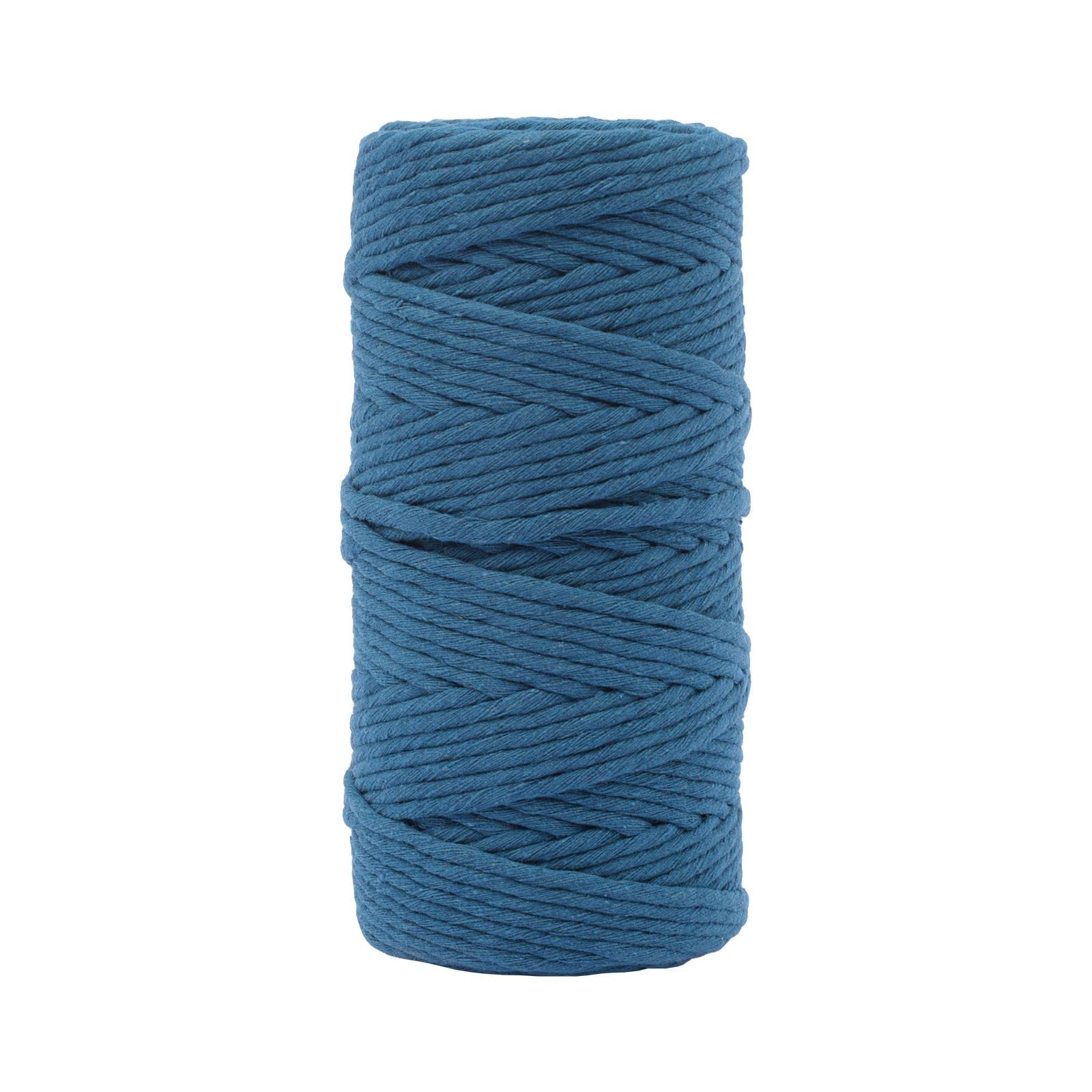 Vaessen Creative Macrame Yarn Dark Blue, 3 mm x 100 m, 100% Cotton, DIY, Crafts of Decoration Such as Hanging Basket, Wall Hanging, Lantern, Dream Catcher