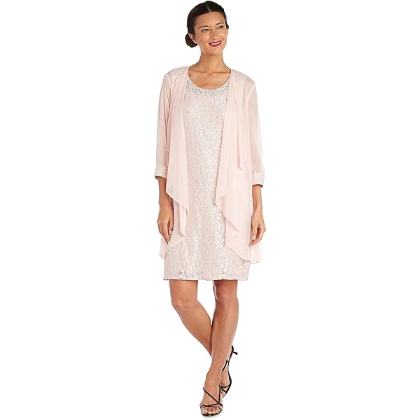 R&M Richards Women's Asymmetrical Cocktail Dress With Rhinestone Chain Straps