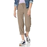 Gloria Vanderbilt Womens Pull on Drawstring Cargo Capri Petite