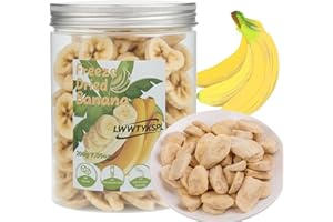 LWWTYKSPL Natural Foods Freeze-Dried Banana Slices, 200g 7.05oz Crispy Ripe Bananas for Energy, Great for Smoothies, Yogurt, Oatmeal & Snacks, Premium Freeze-Dried Fruits, (Banana)
