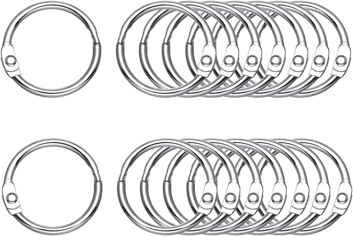 Antner 100 Pieces Loose Leaf Binder Rings, 1" Diameter, Nickel Plated Metal Office Book Rings Key Rings : Office Products