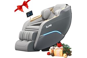 TLIFE Massage Chair Full Body, 160°Zero Gravity Recliner with Body Scan, 50" SL-Track Shiatsu Massage Chair, Fixed Point Massage, Foot Rollers, 12 Auto Modes, Deep Yoga Stretch, Heating, Grey