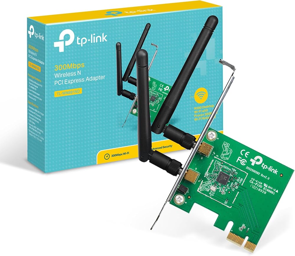 TP-Link TL-WN881ND Wireless N PCIe WiFi Adapter Card 300Mbps Desktop PC Linux