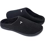 SYKT Mens Womens Comfort Memory Foam Slippers Warm Indoor Outdoor House Shoes