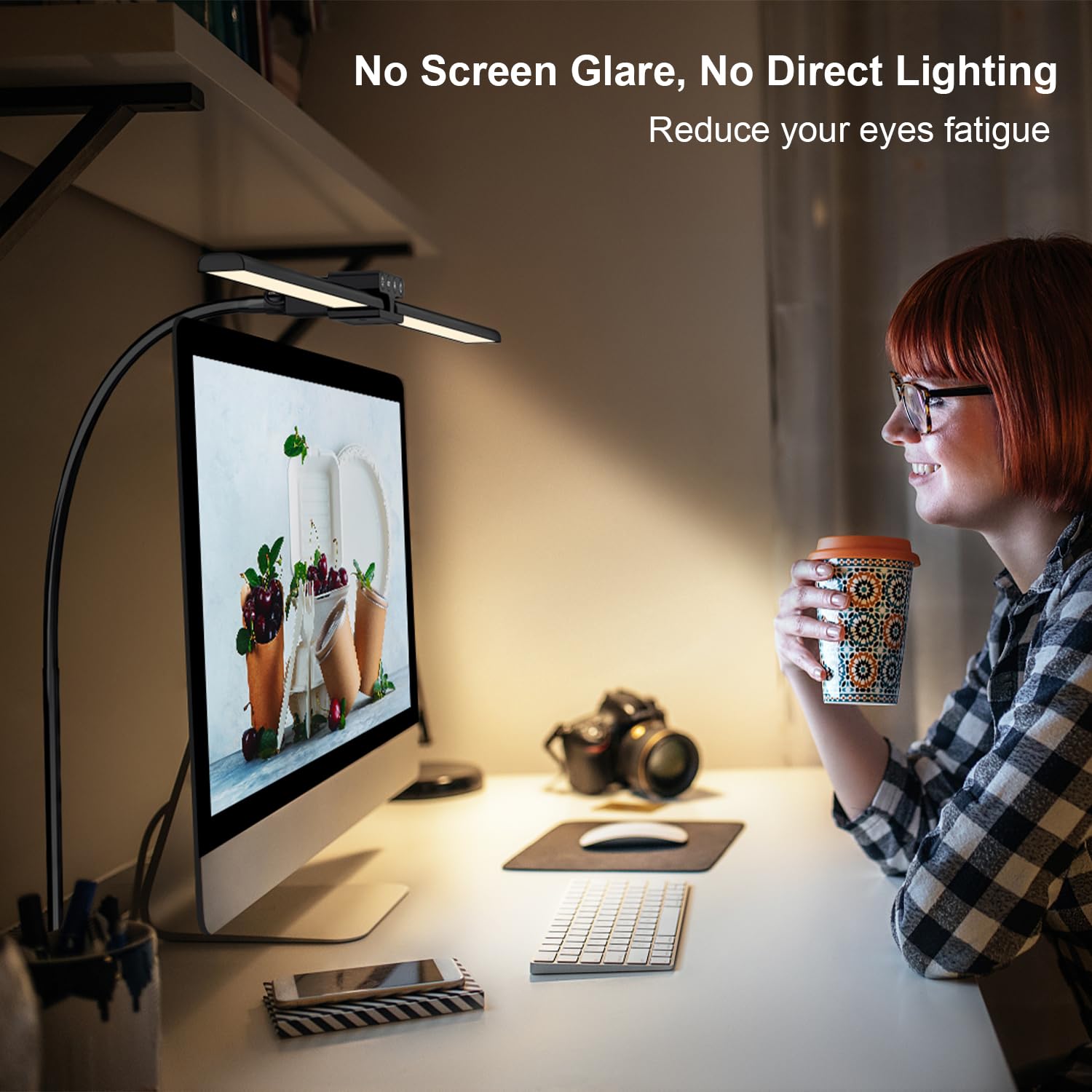 Mua EppieBasic Desk Lamp,24W Led Desk Lamps with Clamp,Double Head Desk ...