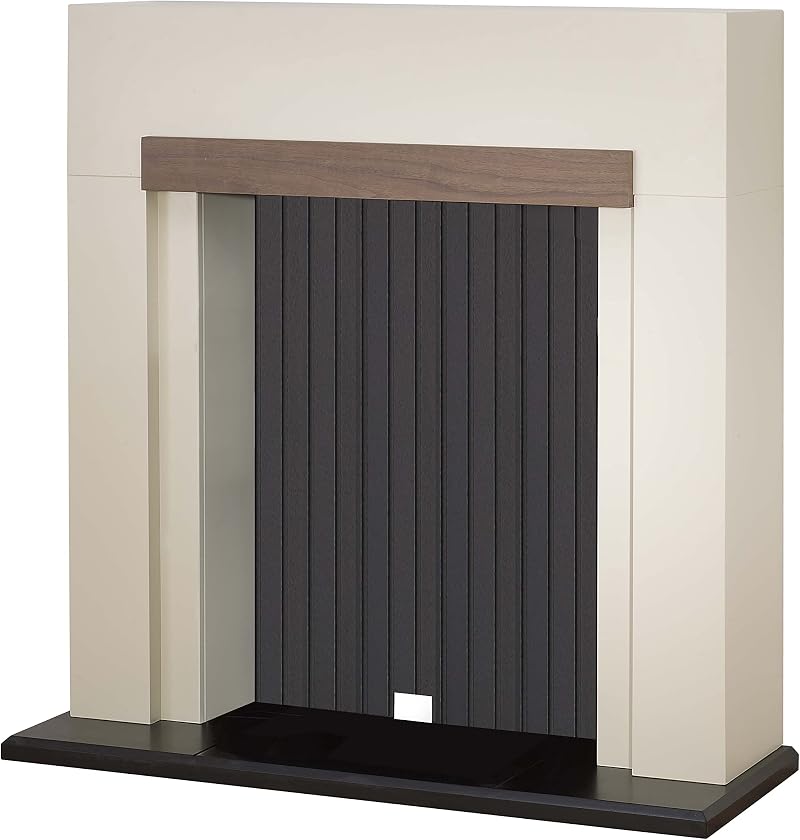 Adam Salzburg Cream Fireplace Surround Walnut Beam 39 Inch Flat Wall Fit