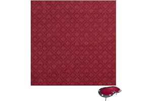 Luckin Sports 108 X 56 Inches Texas Hold'em Professional 10 Players Poker and Gambling Tablecloth, 100% Durable Fabric Felt, Dustproof and Waterproof, Washable and Ironable. (Red)