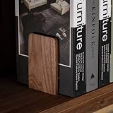 Muso Wood Bookends - Walnut Wood Decorative Bookends 13x10.8x8cm view 3