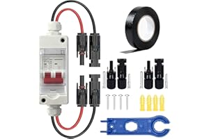 AGJIQ Solar Panel Disconnect Switch, 32A 500V Outdoor PV Disconnect Switch, DC Miniature Circuit Breaker IP65 Waterproof Box 