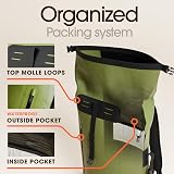 Earth Pak Summit 55L Waterproof Backpack Roll-Top Padded Back Green view 5