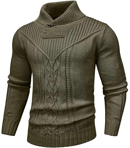SAVKOOV Men's Pullover Long Sleeve Crewneck Knitted Sweater
