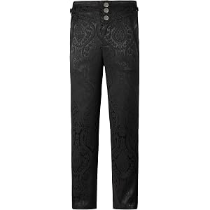 Lainvenor Boys Gothic Cosplay Costume Steampunk Victorian Pants 5-14 Years | Regular Fit,Renaissance Trousers,Medieval Clothi