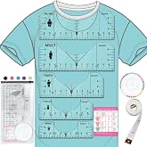 Vowlove T-Shirt Ruler for Precise Vinyl Alignment, Heat Press Guide Tool | Center & Left Chest Placement with Visual Size Ico