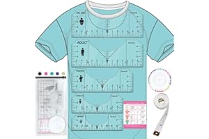 Vowlove Upgraded T-Shirt Alignment Ruler Set with Pocket Line & Age-Based Icons, Precise Center/Left-Chest Placement Tool for Shirt Making, Cricut Accessories, Heat Press, HTV, Vinyl, DTF, Sublimation